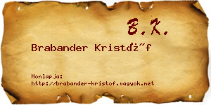 Brabander Kristóf névjegykártya